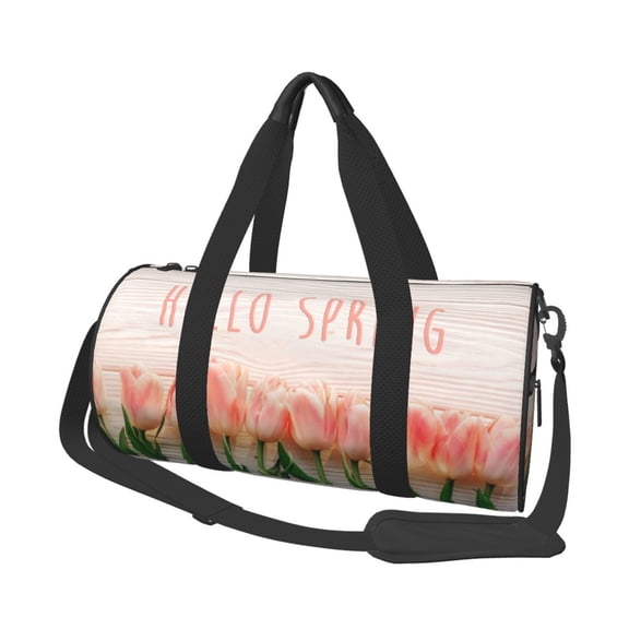 Vsdgher Hello Spring 45L Foldable Duffel Bag, Sports Gym Bag,Overnight Bag, Portable Weekender Bag for Airplanes