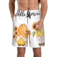 thumbnail image 1 of Vsdgher Hello Spring Sunflower Gnomes Men's Beach Shorts, Surfing shorts, Swim trunks, Quick Dry Swim Trunks for Surfing Beach Fun -Small, 1 of 6