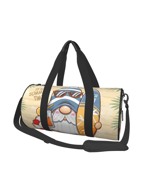 Hello Summer Cute Gnome 45L Foldable Duffel Bag, Sports Gym Bag,Overnight Bag, Portable Weekender Bag for Airplanes