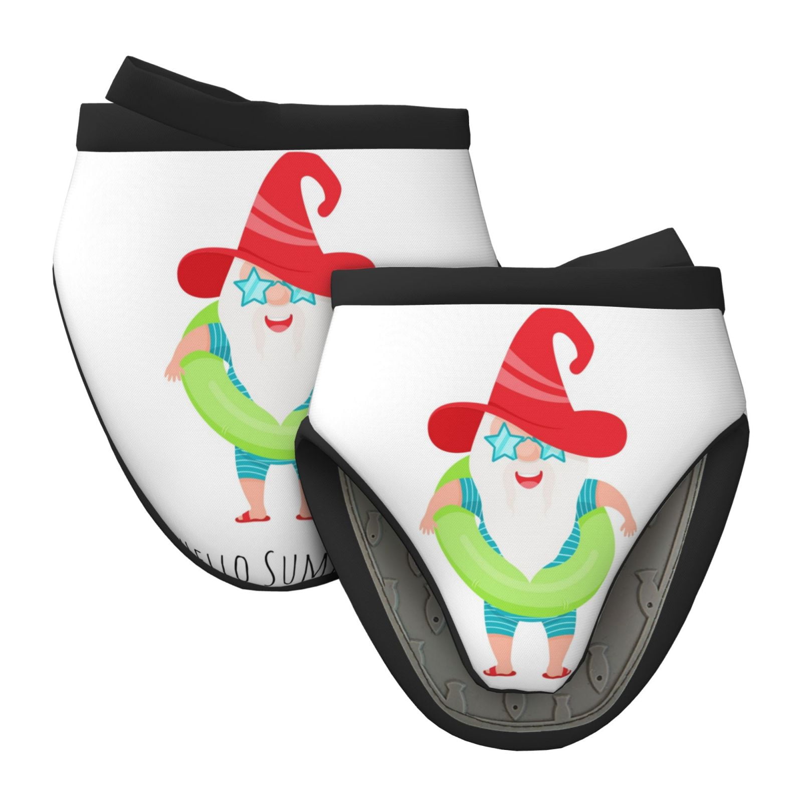 Vsdgher Hello Summer Gnome 2 Non-Slip Mini Oven Mitt Set, Short Oven Mitts for Baking Grilling Barbecue Microwave, 5.9"x5.9"in