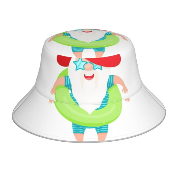 Vsdgher Hello Summer Gnome 2 Print Bucket Hat for Men&Women Bucket Hat Reversible Summer Double-Side-Wear Travel Gardening, Beach, Camping, Hiking, Fishing Cap