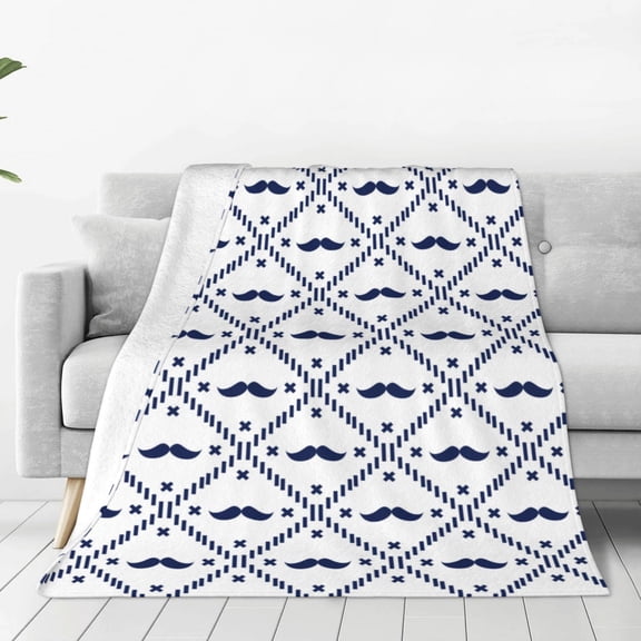 Vsdgher Hipster Mustache Ultra-Soft Micro flannel Blanket Throw Blankets for Couch Sofa, Bed (4 sizes)-40"x30"