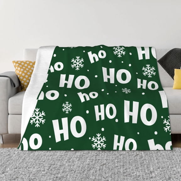 Vsdgher Ho Ho Ho A Pattern Fleece Throw Blanket, Horizontal Fleece Bedding Home Decor for Couch & Bed All Season Use -50"x40"