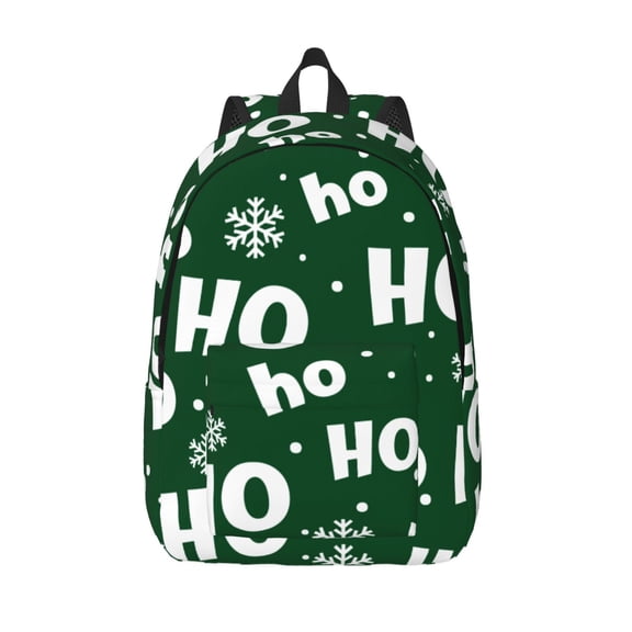 Vsdgher Ho Ho Ho A Print Canvas Backpack Travel Rucksack Unisex Knapsack 15.7/17.7Inch Laptop Backpack for Work,College -Small