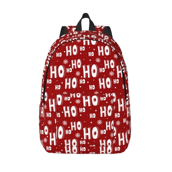 Vsdgher Ho-Ho-Ho Print Canvas Backpack Travel Rucksack Unisex Knapsack 15.7/17.7Inch Laptop Backpack for Work,College -Medium
