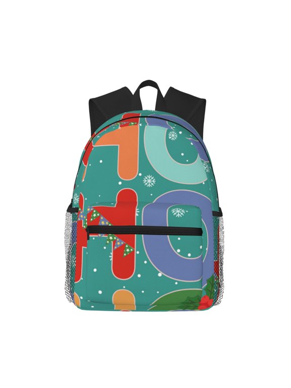 Ho Ho Ho Unisex Large Capacity Bookbag, Schoolbag, Casual Daypack for High School, College, Teens, Travel, Work