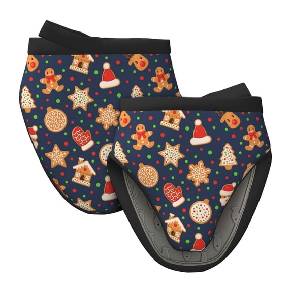 Vsdgher Holiday Gingerbreads Non-Slip Mini Oven Mitt Set, Short Oven Mitts for Baking Grilling Barbecue Microwave, 5.9"x5.9"in