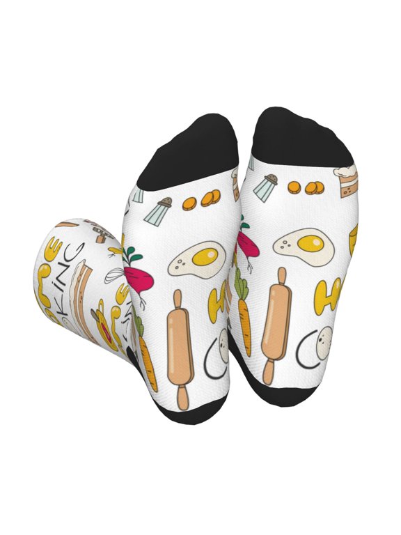 Home Cooking Unisex Crew Socks Lightweight Breathable Ventilation Ankle Socks, Mid-calf socks for Daily
