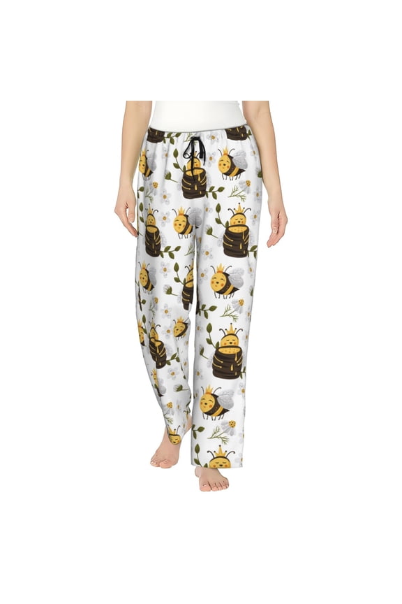Honey Bee Insect Women’s Womens Pajama Pants, Lounge Wide Leg PantsLounge Pants,Sleep Bottoms, Lounge for Women-