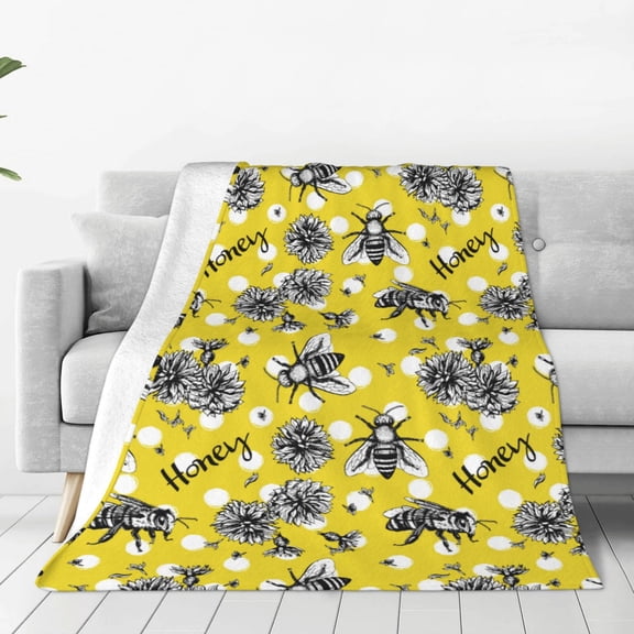 Vsdgher Honeybee Ultra-Soft Micro flannel Blanket Throw Blankets for Couch Sofa, Bed (4 sizes)-40"x30"