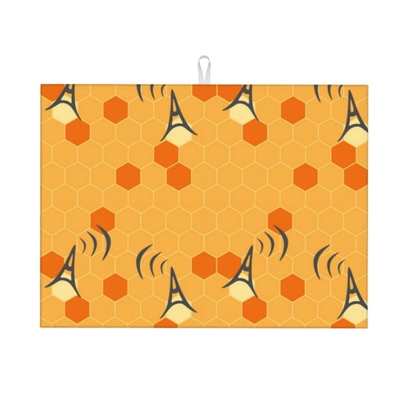 Vsdgher Honeycomb Dish Drying Mat Super Absorbent Drying Mat Large Dish Drying Mats for Kitchen Counter Kitchen Drying Mat 24" x 18"