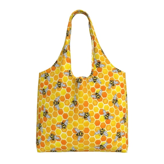 Vsdgher Honeycombs Print canvas Tote Bag, Lightweight Cloth Bags, Suitable for shopping, groceries, travel