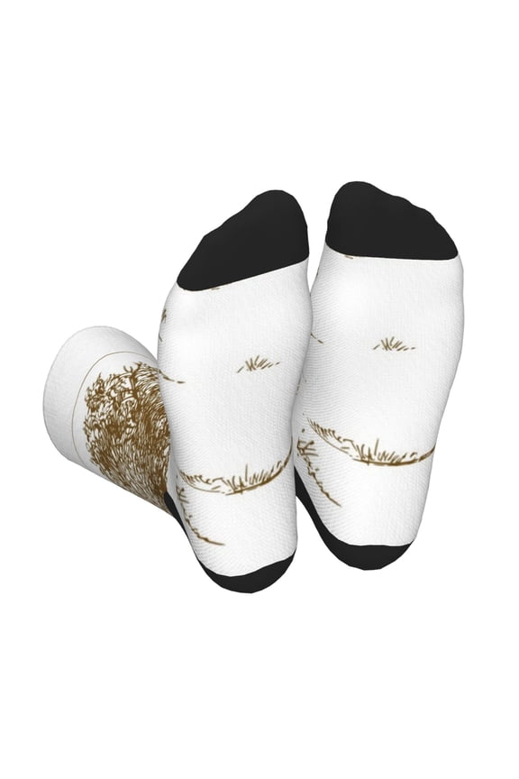 Horse Rider In Field Unisex Crew Socks Lightweight Breathable Ventilation Ankle Socks, Mid-calf socks for Daily