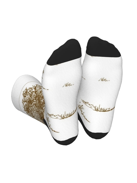 Horse Rider In Field Unisex Crew Socks Lightweight Breathable Ventilation Ankle Socks, Mid-calf socks for Daily