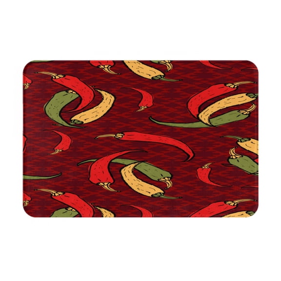 Vsdgher Hot Chili Flannel Anti-Slip Floor Mat Comfort Mat Outdoor Rug, Indoor Outdoor Rugs for Home, Office, Laundry 16''x24''in