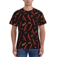 thumbnail image 1 of Vsdgher Hot Chili Print Men's Dry Fit Mesh Athletic Shirts Moisture Wicking Tennis T-Shirt Tops, 1 of 9