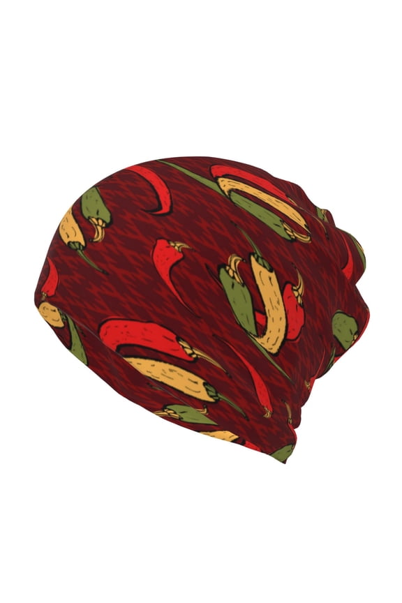 Hot Chili Slouchy Beanie Hat for Men/Women, Skull Cap Chemo Cap Night Sleeping Cap