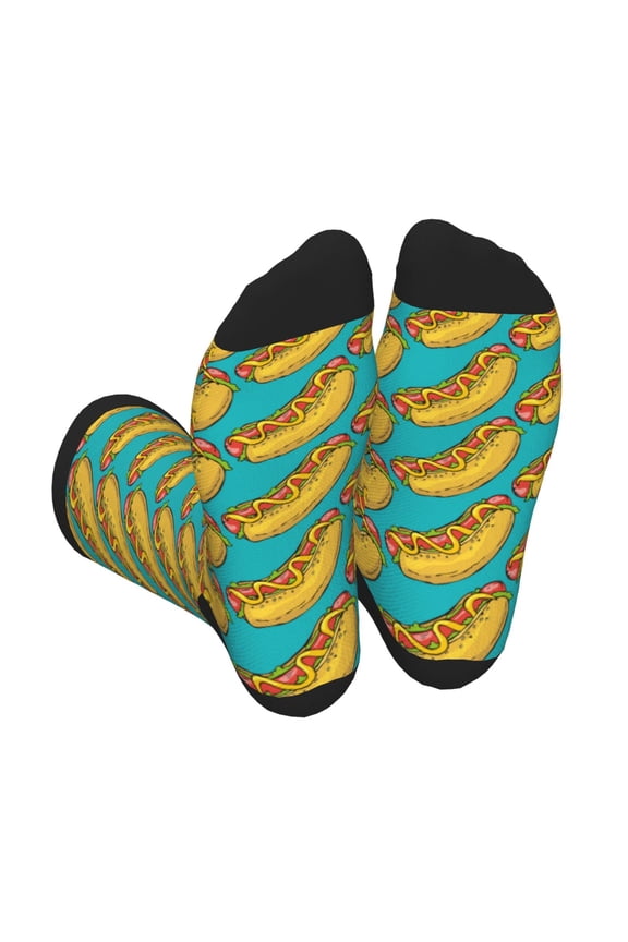 Hot Dogs 8 Unisex Crew Socks Lightweight Breathable Ventilation Ankle Socks, Mid-calf socks for Daily