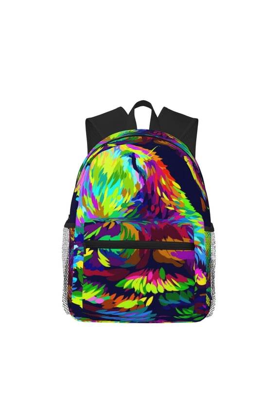 Howling Wolf Print Unisex Large Capacity Bookbag Schoolbag Casual Daypack for High School/College/Teens/Travel/Work