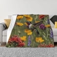 thumbnail image 1 of Vsdgher Humming Bird Pattern Fleece Throw Blanket, Horizontal Fleece Bedding Home Decor for Couch & Bed All Season Use -40"x30", 1 of 7