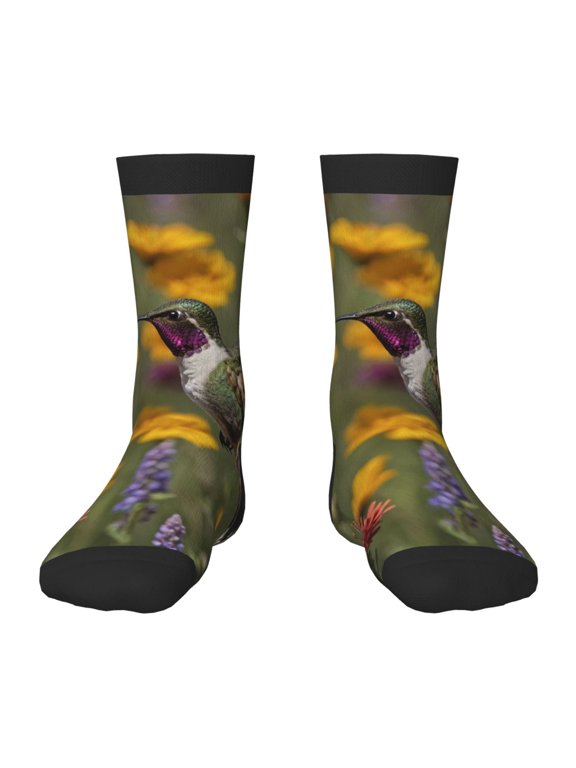 Humming Bird Pattern Kids Socks Boys Girl Crew Athletic Half Sport Running Breathable Socks Lightweight Stretch Crew Socks