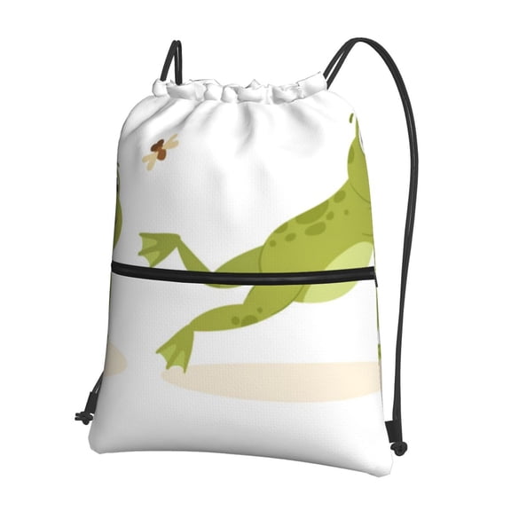 Vsdgher Hunting Frog Drawstring Backpack Water Resistant String Bag Sports Sackpack Gym Sack for Men Women