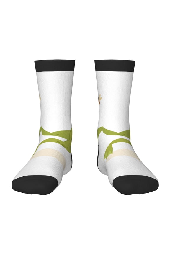 Hunting Frog Pattern Kids Socks Boys Girl Crew Athletic Half Sport Running Breathable Socks Lightweight Stretch Crew Socks