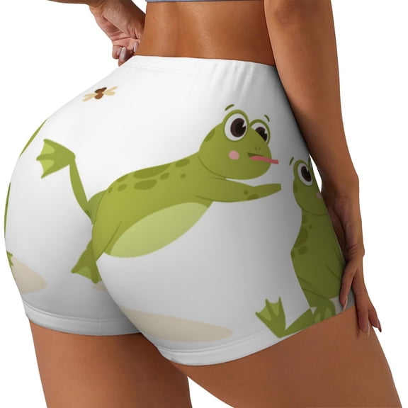 Vsdgher Hunting Frog Workout Shorts for Women Seamless Soft Smooth Gym Yoga Scrunch Active Exercise Fitness Shorts-Small