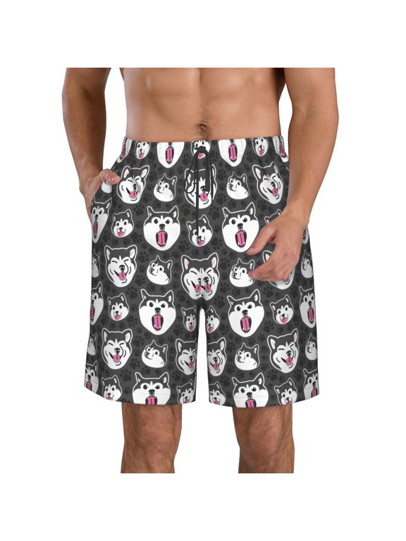 Husky Men's Beach Shorts, Surfing shorts, Swim trunks, Quick Dry Swim Trunks for Surfing Beach Fun -X-Large