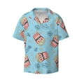 thumbnail image 1 of Vsdgher I Am A Fan Popcorn Print Men's Wrinkle Free Untucked Cuban Shirt Business Casual Button Down Shirts Short Sleeve Shirt, 1 of 7
