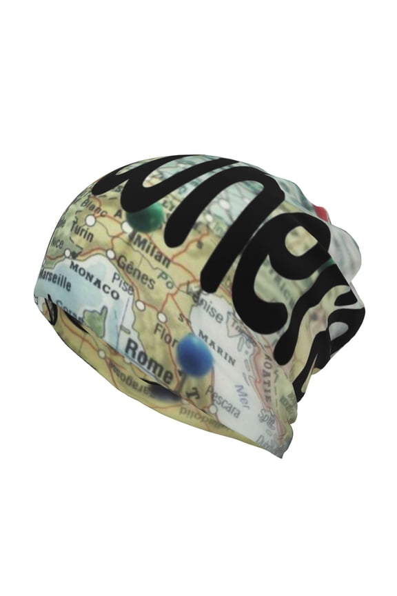 I Haven't Been Everywhere But Its On My List Slouchy Beanie Hat for Men/Women, Skull Cap Chemo Cap Night Sleeping Cap