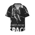 thumbnail image 1 of Vsdgher I Need More Space Print Men's Wrinkle Free Untucked Cuban Shirt Business Casual Button Down Shirts Short Sleeve Shirt, 1 of 1