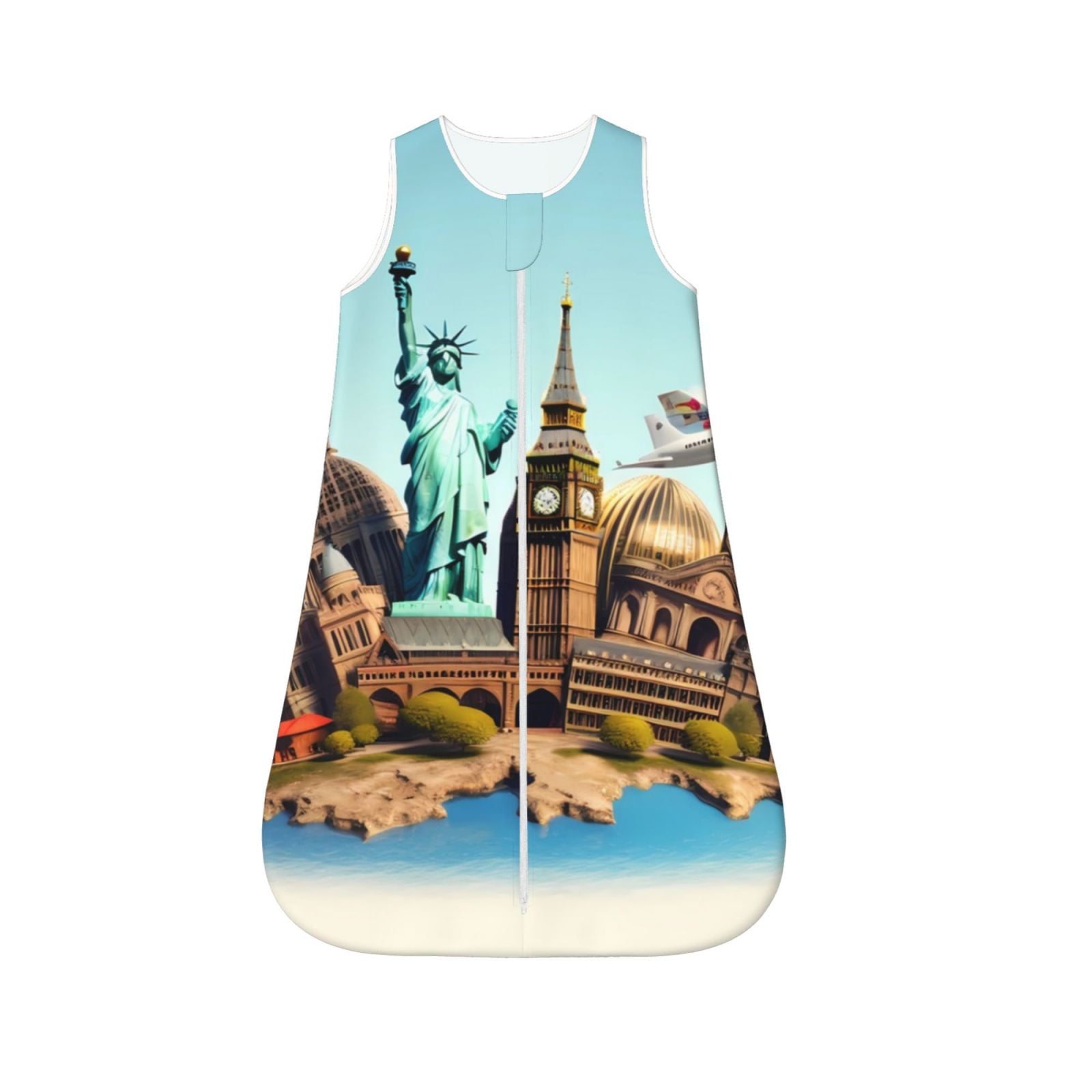 Vsdgher Iconic Global Landmarks Baby Sleep Sack, Sleeveless Baby