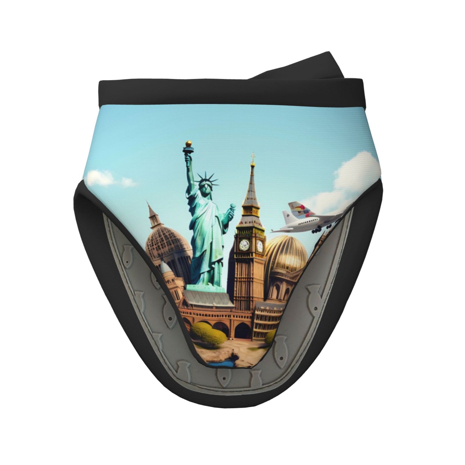 Vsdgher Iconic Global Landmarks NonSlip Mini Oven Mitt Set, Short Oven