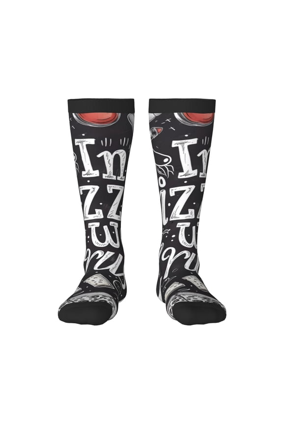 In Pizza We Crust Art Knee Socks, High Socks Long Stretchy Sock Women Knee High Stocking, Long Socks for Women