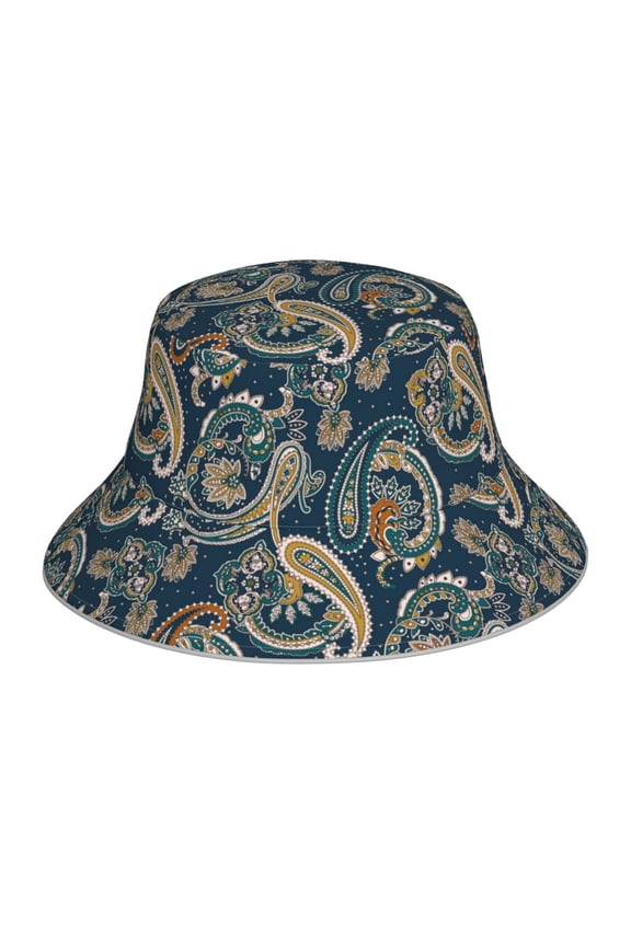 Indian Paisley 2 Print Bucket Hat for Men&Women Bucket Hat Reversible Summer Double-Side-Wear Travel Gardening, Beach, Camping, Hiking, Fishing Cap