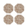 thumbnail image 1 of Vsdgher Indian Paisley1 Leather Coasters for Drinks, Durable Drink Coasters 4 Set for Tabletop Protection, Luxurious Home Décor and Housewarming Gift ( {designName})Octagon, 1 of 6