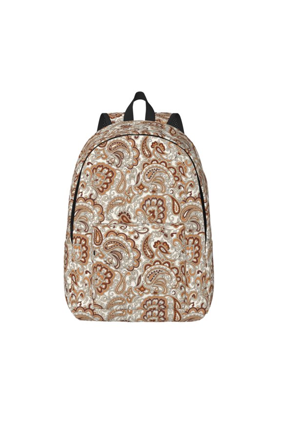 Indian Paisley1 Print Canvas Backpack Travel Rucksack Unisex Knapsack 15.7/17.7Inch Laptop Backpack for Work,College -Medium