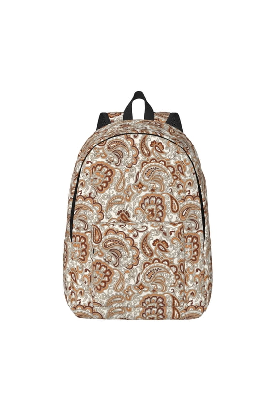 Indian Paisley1 Print Canvas Backpack Travel Rucksack Unisex Knapsack 15.7/17.7Inch Laptop Backpack for Work,College -Small