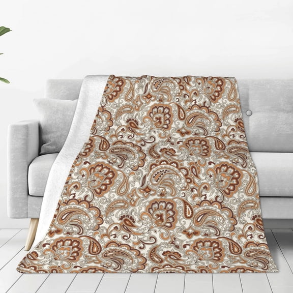 Vsdgher Indian Paisley1 Ultra-Soft Micro flannel Blanket Throw Blankets for Couch Sofa, Bed (4 sizes)-60"x50"