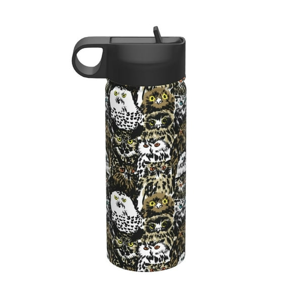Vsdgher Ink Graffiti Owl for Insulated Stainless Steel Water Bottle,18oz Sports Water Bottle Stainless Steel Reusable Tumbler for Sports, Travel, and School