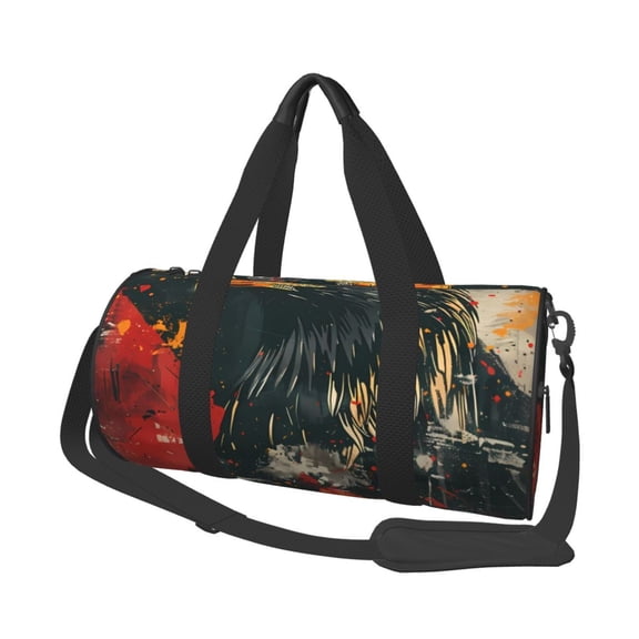 Vsdgher Ink Style Bald Eagle 45L Foldable Duffel Bag, Sports Gym Bag,Overnight Bag, Portable Weekender Bag for Airplanes
