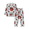 thumbnail image 1 of Vsdgher Insects Mens Pajama Set, Soft Warm Long Sleeve Sleepwear, Cozy Button-Down Pjs for Men-Small, 1 of 7