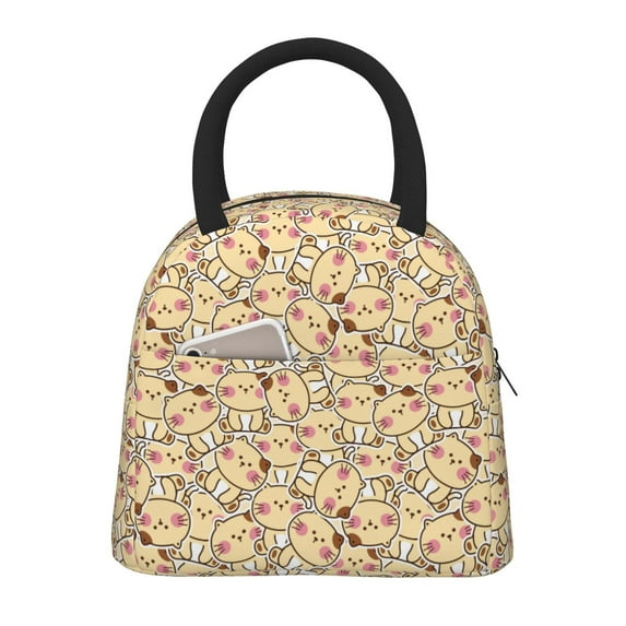 Vsdgher Insulated Lunch Bag Simple Bento Cooler Bag Lunch Tote Bag , Suitable for picnics, school, work (Cute Cats 4 Print )