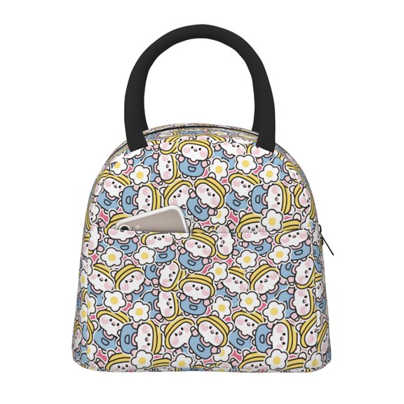 Vsdgher Insulated Lunch Bag Simple Bento Cooler Bag Lunch Tote Bag , Suitable for picnics, school, work (Cute Rabbit Print )