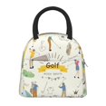 thumbnail image 1 of Vsdgher Insulated Lunch Bag Simple Bento Cooler Bag Lunch Tote Bag , Suitable for picnics, school, work (Golf Icons And Golfer Print ), 1 of 5