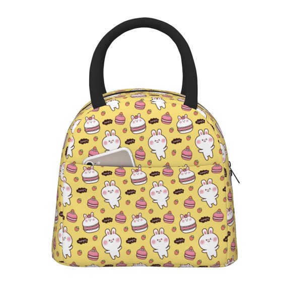 Vsdgher Insulated Lunch Bag Simple Bento Cooler Bag Lunch Tote Bag , Suitable for picnics, school, work (Rabbit Hunger Print )