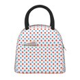 thumbnail image 1 of Vsdgher Insulated Lunch Bag Simple Bento Cooler Bag Lunch Tote Bag , Suitable for picnics, school, work (Red Blue Polka Dots Print ), 1 of 5