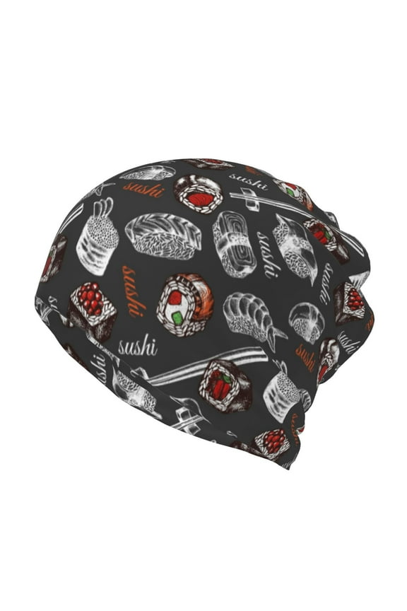 Japanese Sushi Hashi Slouchy Beanie Hat for Men/Women, Skull Cap Chemo Cap Night Sleeping Cap