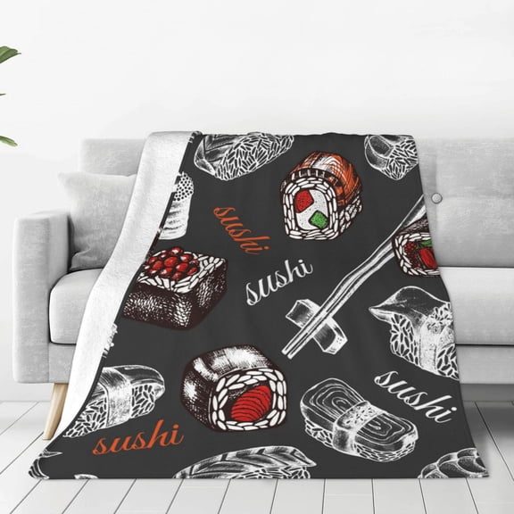 Vsdgher Japanese Sushi Hashi Ultra-Soft Micro flannel Blanket Throw Blankets for Couch Sofa, Bed (4 sizes)-60"x50"
